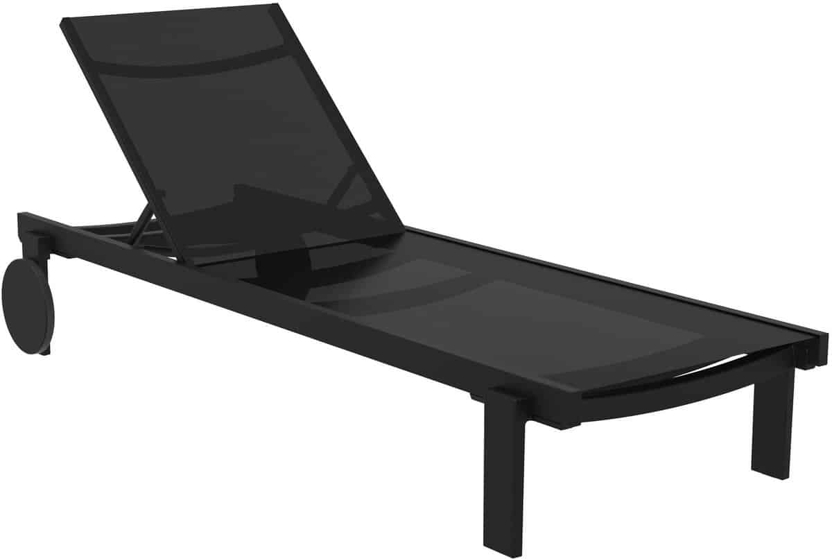 clp ligbed casablanca met wielen weerbestendig stapelbaar snel drogend zwart