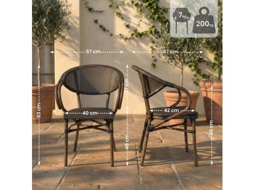 CLP Tuinstoel Madetta - stapelbaar - aluminium houtlook - met