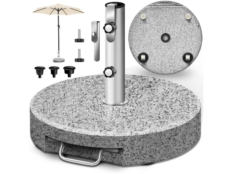 CLVP® Parasolvoet op Wielen - Verrijdbaar - Weerbestendig - Grijs