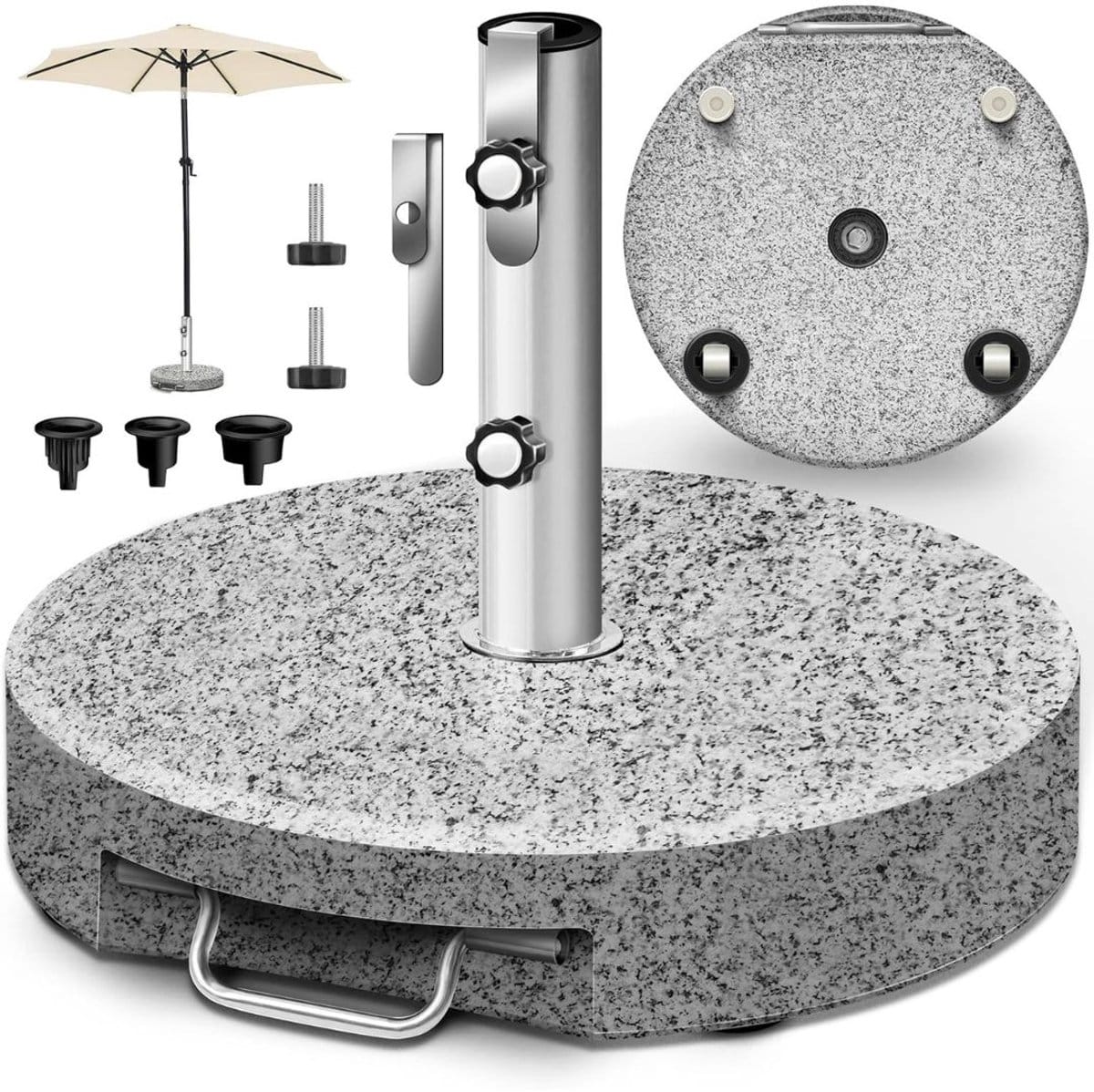 clvp® parasolvoet op wielen verrijdbaar weerbestendig grijs