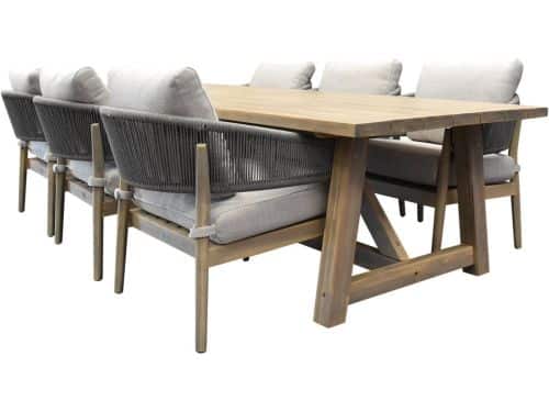 Cocoon Ravello low dining tuinset 280x100xH69 cm 7 delig acacia