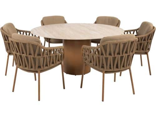 Colorado Biarritz dining tuinset 160xH75 cm rond 7 delig keramiek