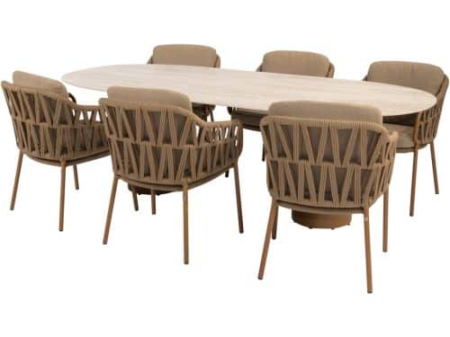 Colorado Biarritz dining tuinset 240x105xH75 cm 7 delig keramiek amber