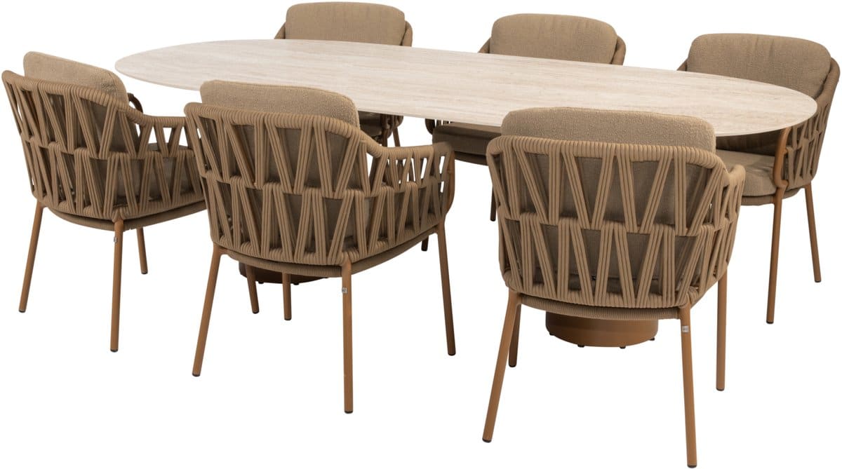 colorado biarritz dining tuinset 240x105xh75 cm 7 delig keramiek amber