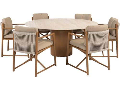 Colorado Marina dining tuinset 160xH75 cm rond 7 delig keramiek