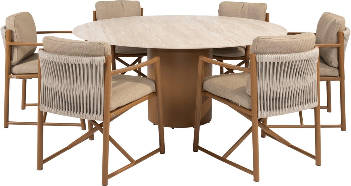 colorado marina dining tuinset 160xh75 cm rond 7 delig keramiek