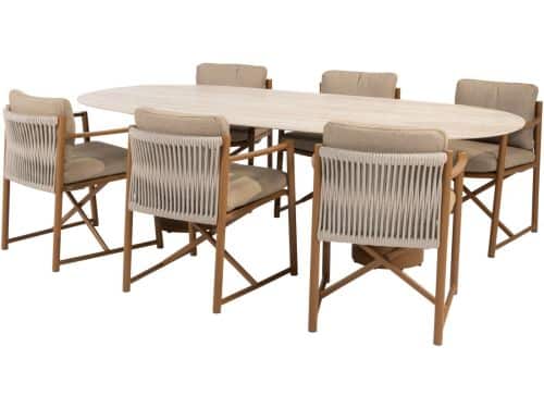 Colorado Marina dining tuinset 240x105xH75 cm 7 delig keramiek amber