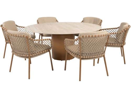 Colorado Martinique dining tuinset 160xH75 cm rond 7 delig keramiek