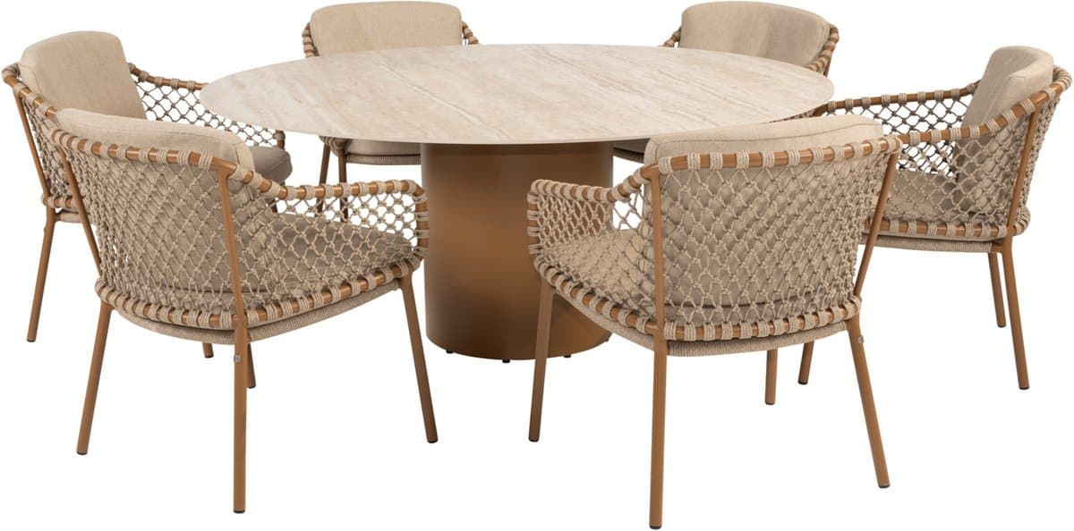 colorado martinique dining tuinset 160xh75 cm rond 7 delig keramiek