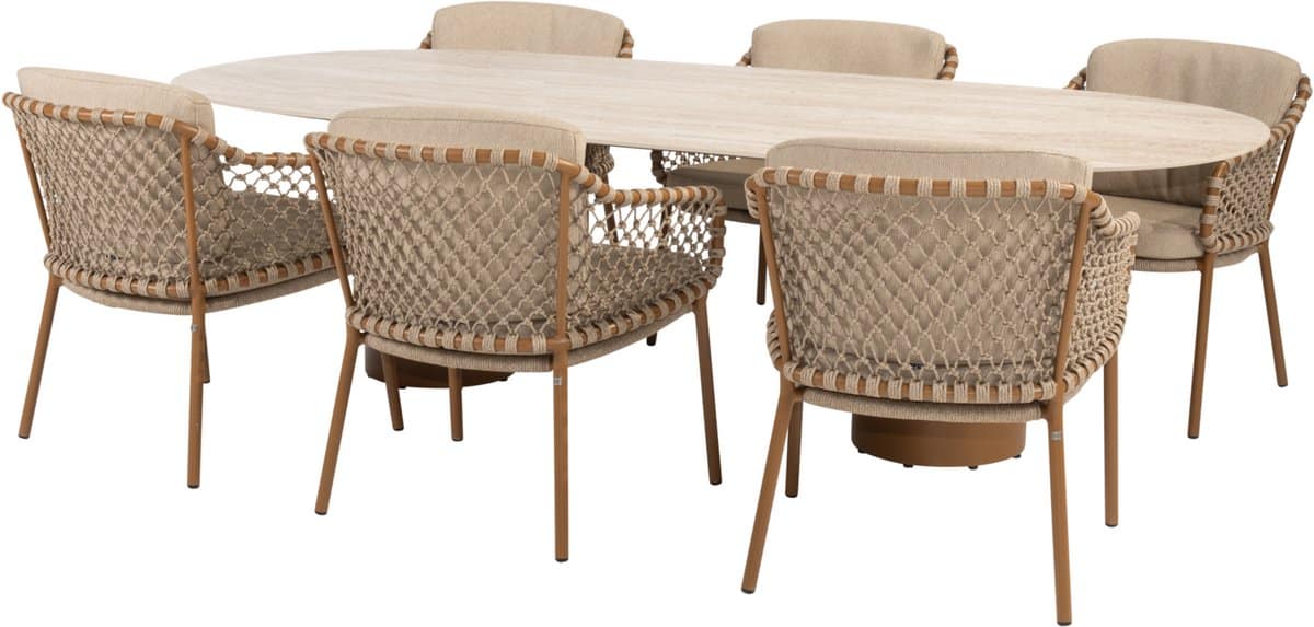 colorado martinique dining tuinset 240x105xh75 cm 7 delig keramiek amber