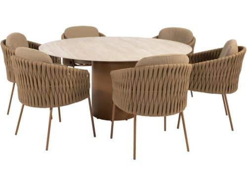 Colorado Molina dining tuinset 160xH75 cm rond 7 delig keramiek