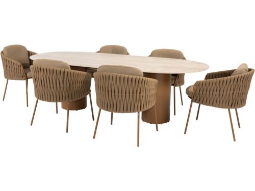 Colorado Molina dining tuinset 240x105xH75 cm 7 delig keramiek amber