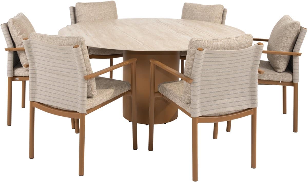 colorado safina dining tuinset 160xh75 cm rond 7 delig keramiek