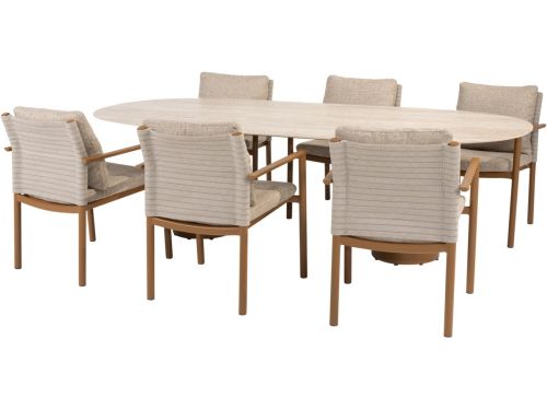 Colorado Safina dining tuinset 240x105xH75 cm 7 delig keramiek amber