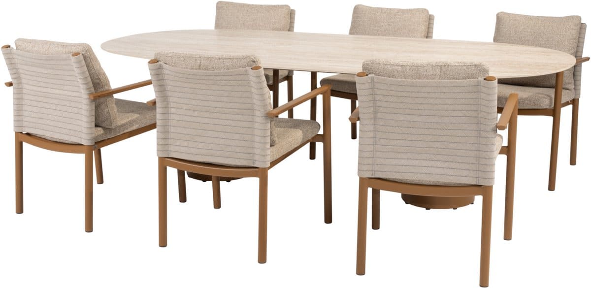 colorado safina dining tuinset 240x105xh75 cm 7 delig keramiek amber