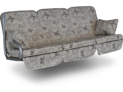 Comfortabel Vervangkussen voor 3-zits Schommelbank Beige Vlinderdessin