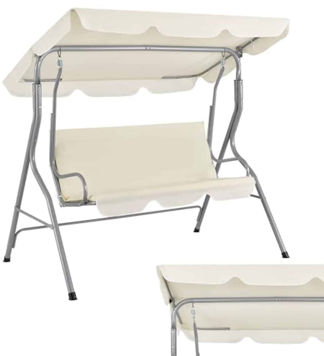 comfortabele 3 zits schommelbank met verstelbaar dak voor tuin en terras