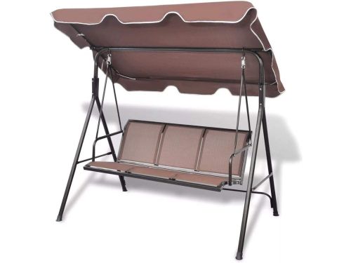 Comfortabele 3-zits Schommelbank met Zonnedak voor Tuin en Buiten