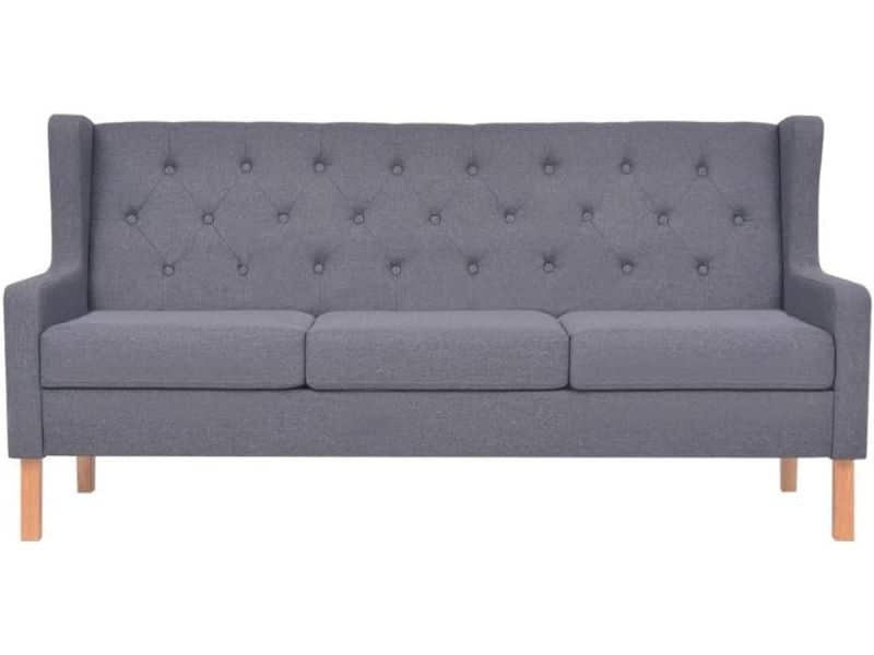 Comfortabele Grijze 3-zitsbank of Loungebank voor Woonkamer - 180 cm