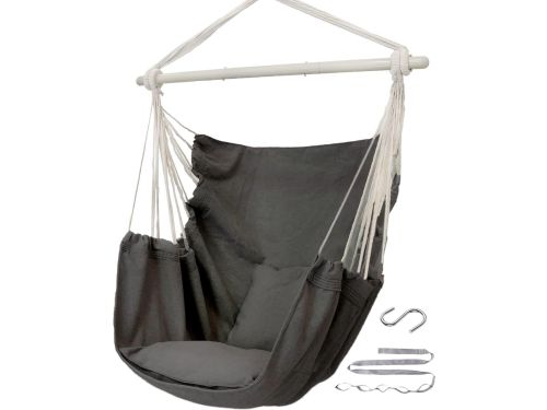 Comfortabele Hangstoel Schommel met Brede Stalen Spreidstang - Inclusief 2