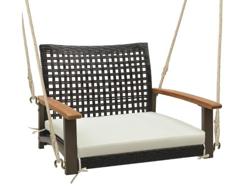 Comfortabele Schommelbank van PE-Rotan voor Buiten | Ergonomisch Ontwerp met