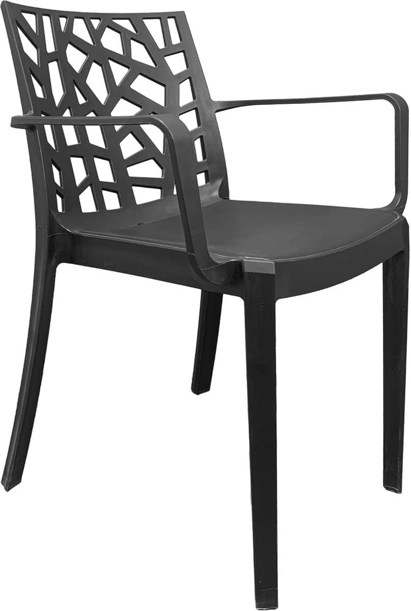 comfortabele stapelbare tuinstoel met armleuningen voor buiten en terras