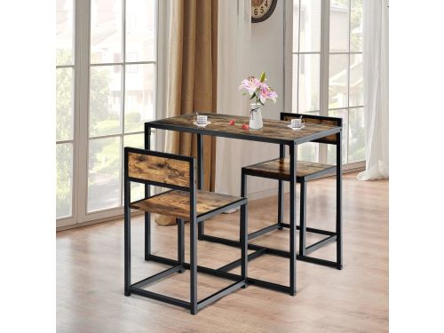 Compact eettafelset - Tafel met stoelen - Bistroset - Eethoek