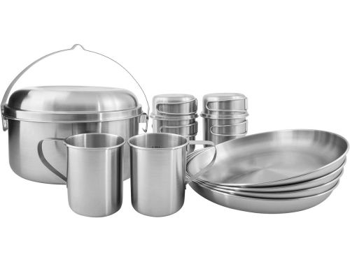Compleet 12-delig Roestvrij Stalen Picknick Set voor 4 Personen