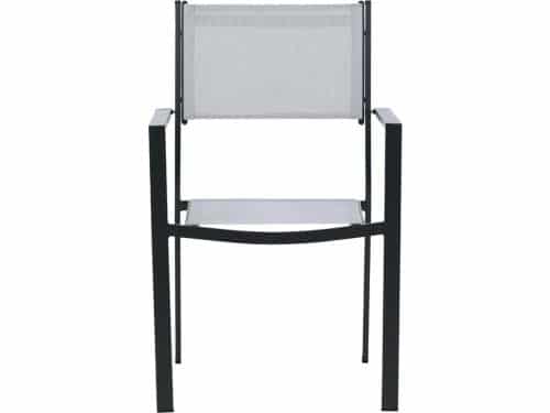 Copacabana tuinstoel stapelbaar grijs, zwart.