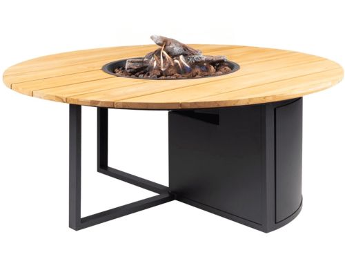 Cosi Cosiloft 120 Vuurtafel Round Black Frame / Teak Top