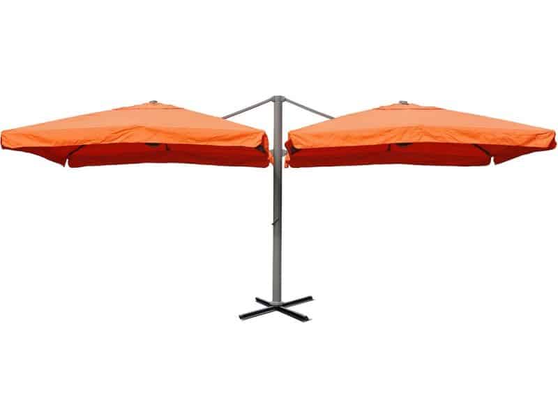 Cosmo Casa Aluminium luxe dubbele zweefparasol - Met het effect