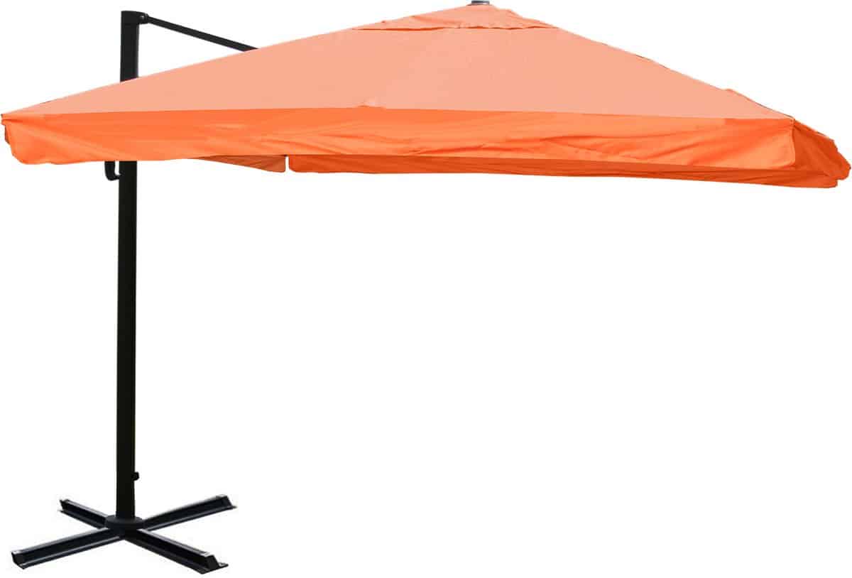 cosmo casa catering zweefparasol parasol polyester/aluminium terracotta
