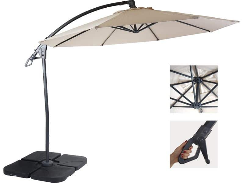 Cosmo Casa Deluxe Zweefparasol - Parasol - Rond Ø 3m