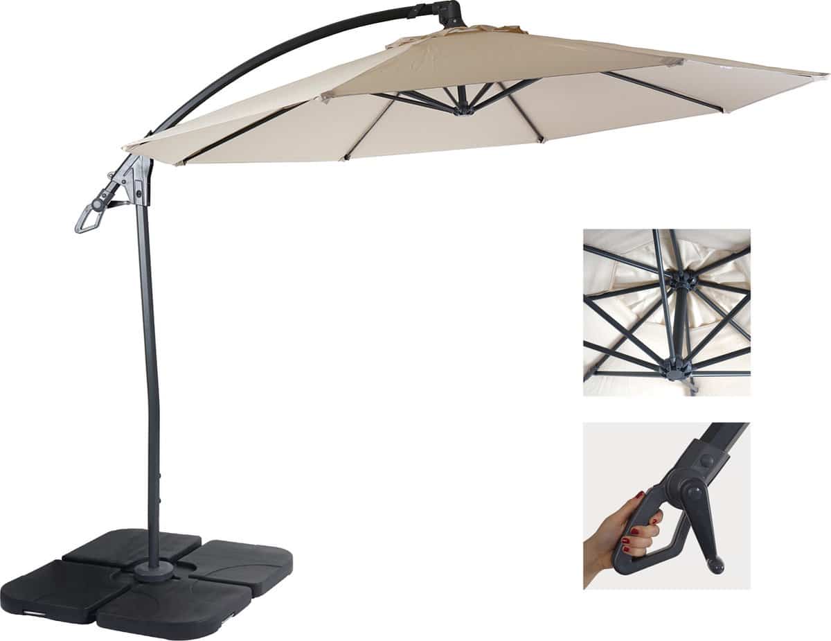cosmo casa deluxe zweefparasol parasol rond Ø 3m
