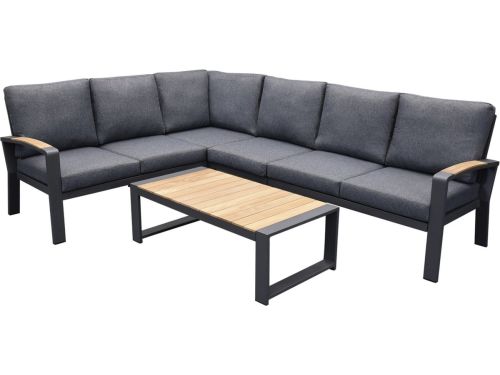 Costa Rica hoek loungeset 5 delig aluminium antraciet