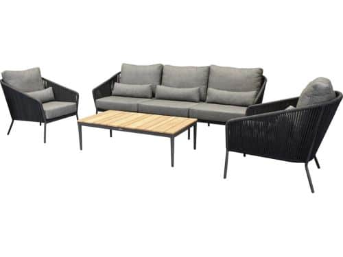 Costa stoel bank loungeset 4 delig rope antraciet