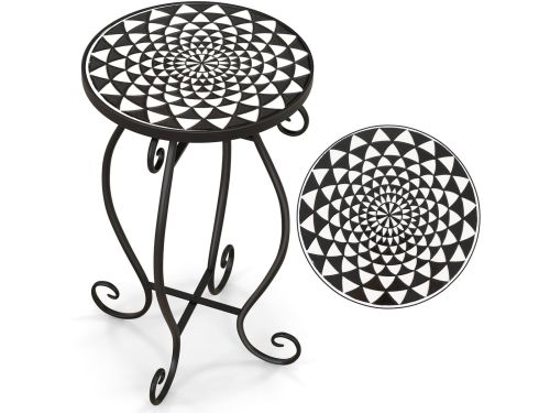 COSTWAY Bijzettafel, mozaïektafel, rond, mozaïek, tuintafel, bistrotafel, diameter 30 x