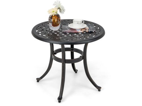 COSTWAY Bijzettafel van gegoten aluminium, 60 x 60 x 53