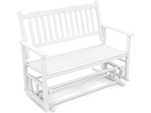 COSTWAY Tuinbank met zachte glijbeweging, weerbestendige schommelbank, 2