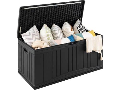 COSTWAY Tuinbox, 300 liter, opbergbox met afsluitbaar deksel en gasdrukveren