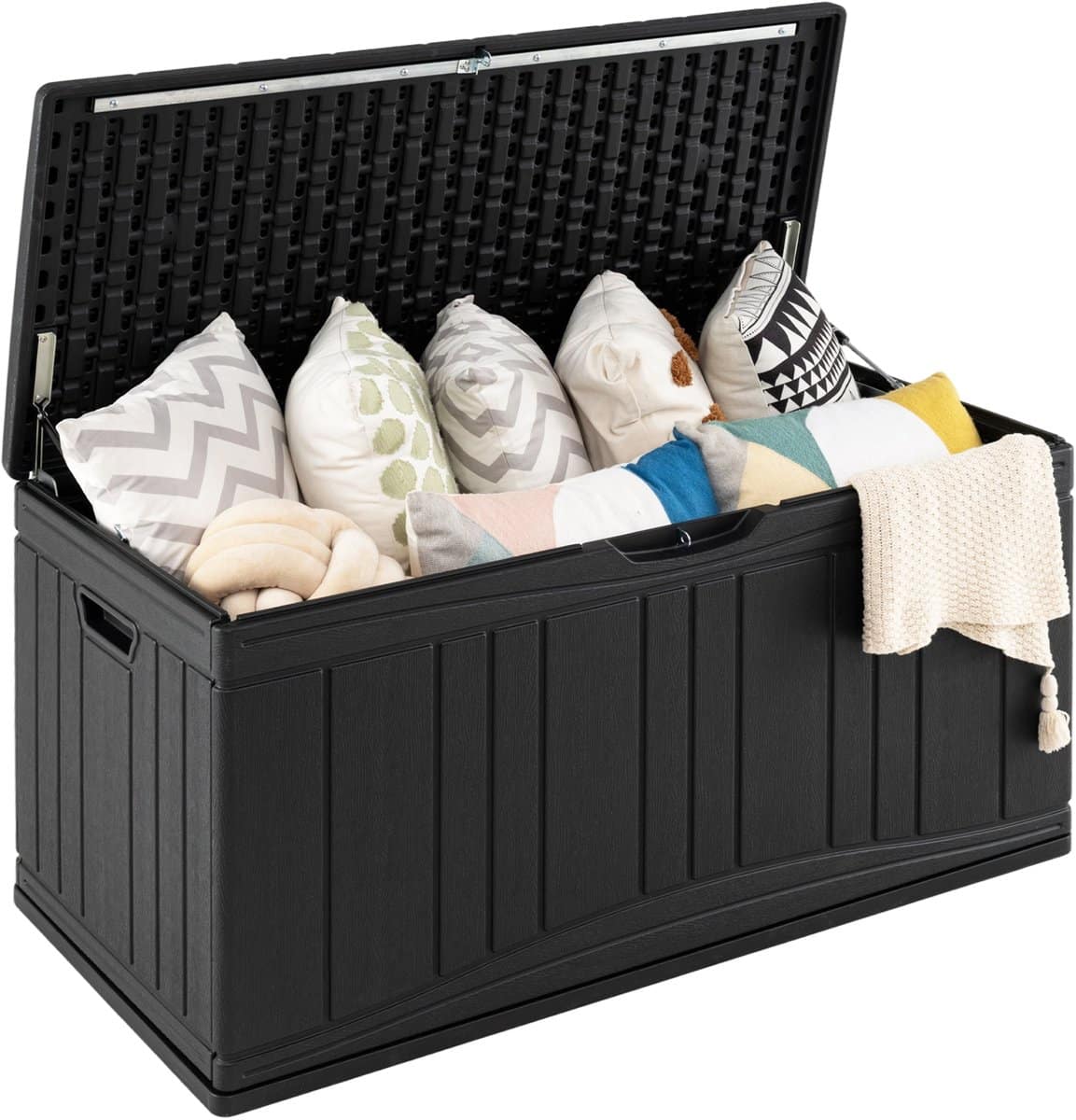 COSTWAY Tuinbox, 300 liter, opbergbox met afsluitbaar deksel en gasdrukveren