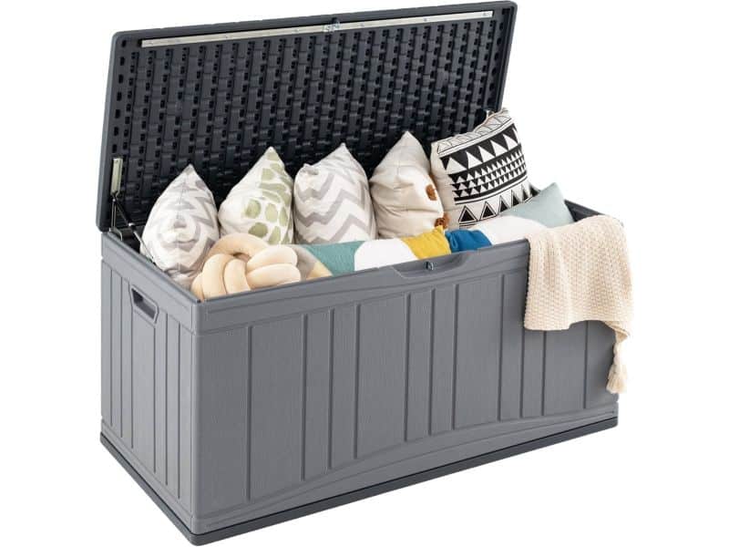 COSTWAY Tuinbox, 300 liter, opbergbox met afsluitbaar deksel en gasdrukveren