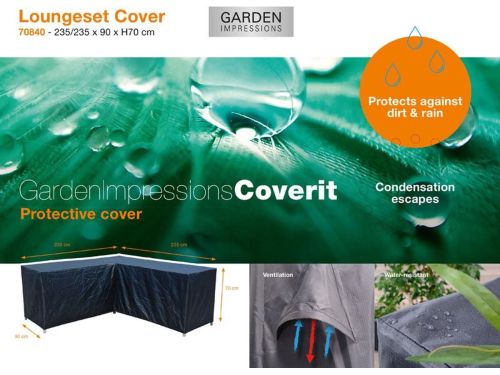 Coverit loungeset L-vorm hoes - 275/275x95xH70 cm