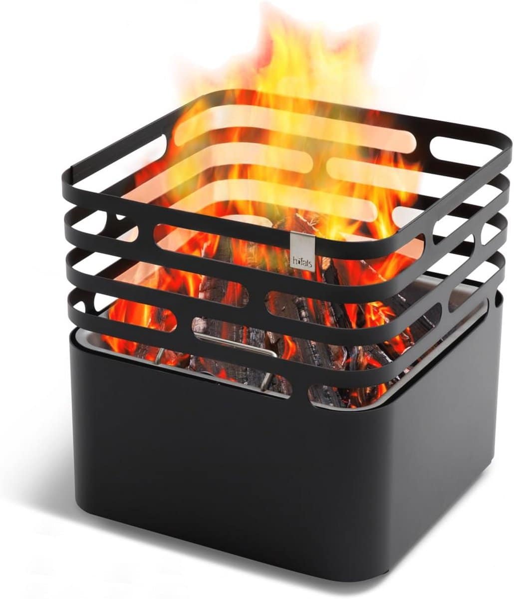 cube vuurplaats multifunctioneel als vuurkorf, grill, kruk en tafel