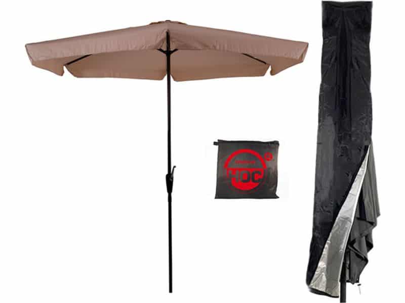 CUHOC - Ecru Parasol met hoes - 3m - stokparasol