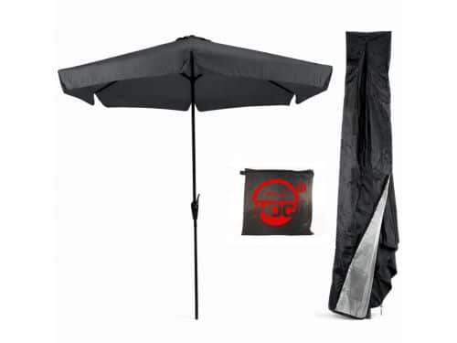CUHOC - Grijze Parasol met hoes - 3m - stokparasol