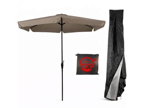 CUHOC - Taupe Parasol met hoes - 3m - stokparasol