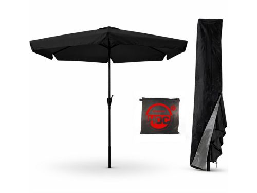 CUHOC - Zwarte Parasol met hoes - 3m - stokparasol