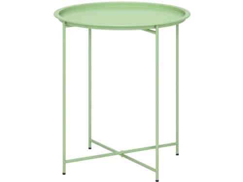 Daity Tuintafel, ronde bijzettafel voor buiten, staal, met afneembaar blad