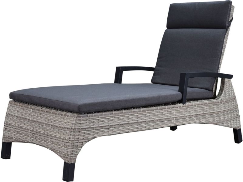 Dallas ligbed 162x70xH101 cm grijs wicker